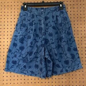 Vintage Shorts Petite Denim Jean 90s Preppy Printed Floral Mom‎ High Rise 8P